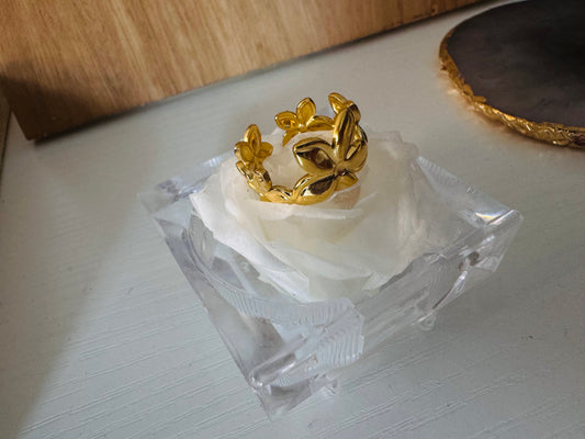 Anillo Hojas de Oro