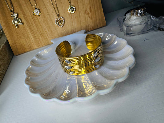 razalete Dorado Glam con Detalles de Cristal